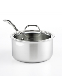 Brilliant good looks. Perfect gourmet results. Combining the long-lasting radiance of stainless steel with the superior performance of a highly conductive, heavy-gauge aluminum core, the Calphalon Tri-Ply saucepan makes it easy to prepare mouthwatering meals day after day -- each more memorable than the last. Lifetime warranty. Brilliant good looks. Perfect gourmet results. Combining the long-lasting radiance of stainless steel with the superior performance of a highly conductive, heavy-gauge aluminum core, the Calphalon Tri-Ply saucepan makes it easy to prepare mouthwatering meals day after day -- each more memorable than the last. Lifetime warranty.