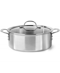 Brilliant good looks. Perfect gourmet results. Combining the long-lasting radiance of stainless steel with the superior performance of a highly conductive, heavy-gauge aluminum core, the Calphalon Tri-Ply dutch ove makes it easy to prepare mouthwatering meals day after day-each more memorable than the last. Lifetime warranty. Brilliant good looks. Perfect gourmet results. Combining the long-lasting radiance of stainless steel with the superior performance of a highly conductive, heavy-gauge aluminum core, the Calphalon Tri-Ply dutch ove makes it easy to prepare mouthwatering meals day after day-each more memorable than the last. Lifetime warranty.