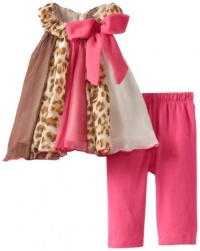 Bonnie Baby-girls Newborn Chiffon Leopard Legging Set, Fuchsia, 6-9 Months Bonnie Baby-girls Newborn Chiffon Leopard Legging Set, Fuchsia, 6-9 Months
