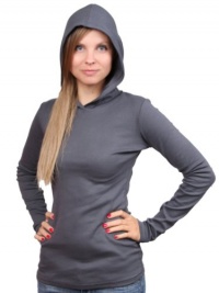 YogaColors Women's Baby Rib Emoticon Long Sleeve Hoodie T-shirt 4398 YogaColors Women's Baby Rib Emoticon Long Sleeve Hoodie T-shirt 4398