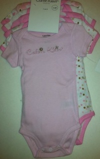 Calvin Klein ~ 5 Pk. PINK Pastel Prints ~ Onesies 0-3 Months Calvin Klein ~ 5 Pk. PINK Pastel Prints ~ Onesies 0-3 Months