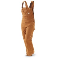 Women's Carhartt Unlined Sandstone Bib Overalls Brown