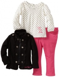 Calvin Klein Baby-girls Infant Jacket with Long Sleeve Black Dotted Tee And Pant Calvin Klein Baby-girls Infant Jacket with Long Sleeve Black Dotted Tee And Pant