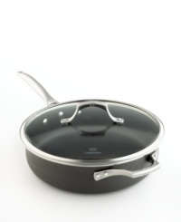 For flavor that goes on forever, Calphalon's exclusive Sear sauté pan features a specially textured nonstick surface that helps seal in the essence of every recipe. The end result? Meat, fish, poultry and vegetables that taste anything but ordinary. Lifetime warranty. For flavor that goes on forever, Calphalon's exclusive Sear sauté pan features a specially textured nonstick surface that helps seal in the essence of every recipe. The end result? Meat, fish, poultry and vegetables that taste anything but ordinary. Lifetime warranty.