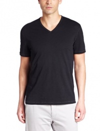 John Varvatos Men's Star USA Short Sleeve V-Neck Tee, Black, X-Large