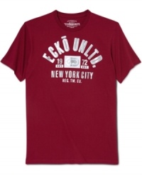 Give your graphic tee collection a step up with the luxe details on this Ecko Unltd shirt. Give your graphic tee collection a step up with the luxe details on this Ecko Unltd shirt.