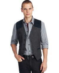 Dress up your favorite button down or tee with this handsome Kenneth Cole Reaction vest. Dress up your favorite button down or tee with this handsome Kenneth Cole Reaction vest.