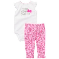 Carter's Little Sister 2-Piece Outfit (Sizes NB - 9M) - pink/white, newborn Carter's Little Sister 2-Piece Outfit (Sizes NB - 9M) - pink/white, newborn