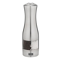 Trudeau's battery-operated grinder lets you grind fresh pepper and salt with just the push of a button. Trudeau's battery-operated grinder lets you grind fresh pepper and salt with just the push of a button.