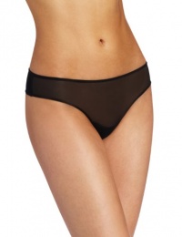 Josie by Natori Women's Fishnet Overlay Cheeky Thong, Black, Small Josie by Natori Women's Fishnet Overlay Cheeky Thong, Black, Small