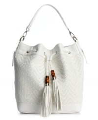 This soft, slouchy hobo by Big Buddha is punctuated with a pretty woven pattern and flirty tassels that lend a laid-back breezy feeling to this seasonal essential. Roomy interior with plenty of pockets inside and out, keep you organized wherever you go. This soft, slouchy hobo by Big Buddha is punctuated with a pretty woven pattern and flirty tassels that lend a laid-back breezy feeling to this seasonal essential. Roomy interior with plenty of pockets inside and out, keep you organized wherever you go.
