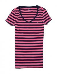 Tommy Hilfiger Women Slim Fit Thin Stripes V-neck T-shirt Tommy Hilfiger Women Slim Fit Thin Stripes V-neck T-shirt