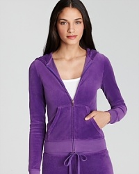 Ease into the season with a classic Juicy Couture velour hoodie, perfect for weekend lounging or layering over everyday basics for effortless fall style. Ease into the season with a classic Juicy Couture velour hoodie, perfect for weekend lounging or layering over everyday basics for effortless fall style.