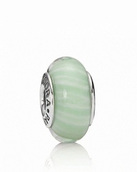 This candy-striped murano glass charm looks sweet enough to eat. Logo-engraved sterling silver trim displays the PANDORA signature. This candy-striped murano glass charm looks sweet enough to eat. Logo-engraved sterling silver trim displays the PANDORA signature.