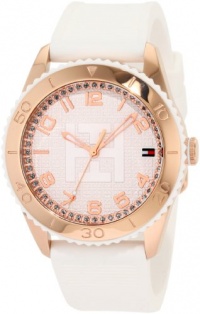 Tommy Hilfiger Women's 1781121 Sport Rose Gold Toned White Silicon Watch