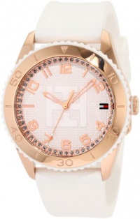 Tommy Hilfiger Women's 1781121 Sport Rose Gold Toned White Silicon Watch Tommy Hilfiger Women's 1781121 Sport Rose Gold Toned White Silicon Watch