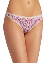 Calvin Klein Women's Naked Glamour Thong, Tip Toe Floral, Large