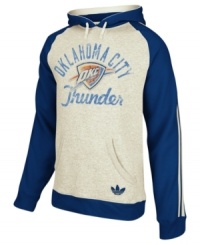 Keep warm as you cheer and rant for the Oklahoma City Thunder in this pullover hoodie by adidas. Keep warm as you cheer and rant for the Oklahoma City Thunder in this pullover hoodie by adidas.