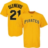 MLB Majestic Roberto Clemente Pittsburgh Pirates Youth Cooperstown Player T-Shirt - Gold MLB Majestic Roberto Clemente Pittsburgh Pirates Youth Cooperstown Player T-Shirt - Gold