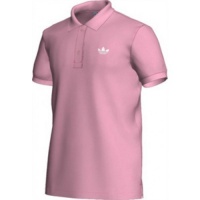Adidas Originals Men's Pique Trefoil Polo Shirt-Pink Adidas Originals Men's Pique Trefoil Polo Shirt-Pink