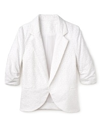 A cropped jacket with eyelet accents brings on-trend style to her spring wardrobe. A cropped jacket with eyelet accents brings on-trend style to her spring wardrobe.