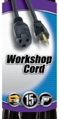 Coleman Cable 02306 15-Feet 16/3-Wire Gauge Vinyl Outdoor Extension Cord, Black Coleman Cable 02306 15-Feet 16/3-Wire Gauge Vinyl Outdoor Extension Cord, Black