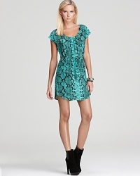 Infuse your look with vivid color with Aqua's viper snake drawstring dress. Team with booties and a luxe leather jacket for effortless cool. Infuse your look with vivid color with Aqua's viper snake drawstring dress. Team with booties and a luxe leather jacket for effortless cool.