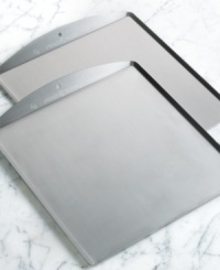 Bring on the baking! These commercial-quality baking sheets are large enough to hold the bulk of the batter and the natural aluminum construction always evenly heats food, turning out a perfectly golden treat. The sheets don't have to be covered in parchment for use, so it's easy to get a batch in the oven fast. Lifetime warranty. Bring on the baking! These commercial-quality baking sheets are large enough to hold the bulk of the batter and the natural aluminum construction always evenly heats food, turning out a perfectly golden treat. The sheets don't have to be covered in parchment for use, so it's easy to get a batch in the oven fast. Lifetime warranty.