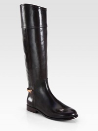 Beautiful equestrian-inspired silhouette of rich leather, backed by gleaming signature hardware. Stacked heel, 1 (25mm)Shaft, 17¼Leg circumference, 14Leather upperSide zipLeather lining and solePadded insoleImported Beautiful equestrian-inspired silhouette of rich leather, backed by gleaming signature hardware. Stacked heel, 1 (25mm)Shaft, 17¼Leg circumference, 14Leather upperSide zipLeather lining and solePadded insoleImported