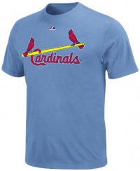MLB Mens St. Louis Cardinals Ozzie Smith Cooperstown Collection Coastal Blue Short Sleeve Basic Tee By Majestic MLB Mens St. Louis Cardinals Ozzie Smith Cooperstown Collection Coastal Blue Short Sleeve Basic Tee By Majestic