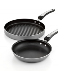 Need a little health? Weight Watchers is to the rescue with a smart grill and skillet set. Aluminum cores, Easy Glide Action nonstick finishes, ergonomic handles and more make this set a convenient, versatile and healthy addition to any kitchen. Lifetime warranty. Need a little health? Weight Watchers is to the rescue with a smart grill and skillet set. Aluminum cores, Easy Glide Action nonstick finishes, ergonomic handles and more make this set a convenient, versatile and healthy addition to any kitchen. Lifetime warranty.