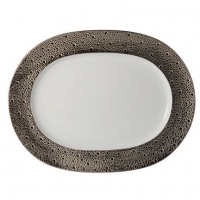 Bernardaud Ecume Platinum Oval Platter 13.8 In Bernardaud Ecume Platinum Oval Platter 13.8 In