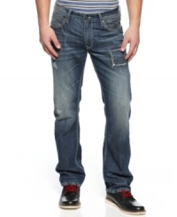 Get a complete modern overhaul to your denim with these slim-fit jeans from INC International Concepts. Get a complete modern overhaul to your denim with these slim-fit jeans from INC International Concepts.