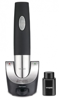 Waring Pro WO50B Cordless Wine Opener with Vacuum Sealer and Foiler Cutter, Black Waring Pro WO50B Cordless Wine Opener with Vacuum Sealer and Foiler Cutter, Black