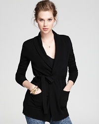Worn with or without its detachable belt, this Aqua Cashmere cardigan is oh-so chic and sumptuously soft for the transitional season. Wear it over everything from a tee and shorts to an LBD-it's the layer of the moment. Worn with or without its detachable belt, this Aqua Cashmere cardigan is oh-so chic and sumptuously soft for the transitional season. Wear it over everything from a tee and shorts to an LBD-it's the layer of the moment.