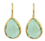 18KT Gold Vermeil Large Natural Green Amethyst Teardrop Earrings 925 Sterling Silver Bezel Set Gemstone Drops, Kyle Richards