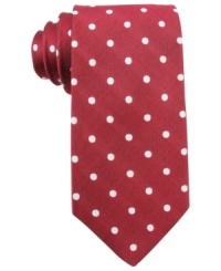 Get spotted. This tie from Tommy Hilfiger instantly rounds out your look.