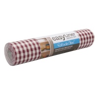 Duck 662242 Smooth Top Easy Non-Adhesive Shelf Liner, 10-Square Feet 12-Inch Wide, Gingham Red