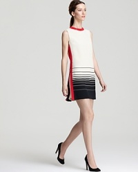 Cut a razor-sharp silhouette in this RAOUL sheath dress, emblazoned with a optic melange of crisp stripes and bold color blocking. Team with sleek monochrome separates for a modern look. Cut a razor-sharp silhouette in this RAOUL sheath dress, emblazoned with a optic melange of crisp stripes and bold color blocking. Team with sleek monochrome separates for a modern look.