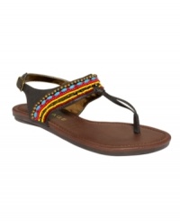 Kick your old flip-flops to the curb! The intricate, beaded details and bright colors of Rampage's Pashmina sandals put the chic back in casual. Kick your old flip-flops to the curb! The intricate, beaded details and bright colors of Rampage's Pashmina sandals put the chic back in casual.