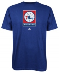 Sport your favorite team's winning spirit in this Philadelphia 76ers' tee by adidas. Sport your favorite team's winning spirit in this Philadelphia 76ers' tee by adidas.