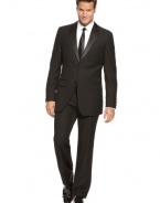 Izod Mens Formal Black Tuxedo Single Breasted 2-Buttons Suit