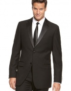 Izod Mens Tuxedo Jacket 40 S 40 Short 50C Black 2-Buttons Suit-Separate