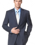 Izod Navy Striped Suit-Separate Sportcoat 40 Regular 40R 50 2-Button Blazer