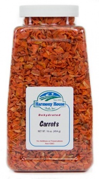 Harmony House Foods, Dried Carrots, Diced, 16 Ounce Quart Size Jar Harmony House Foods, Dried Carrots, Diced, 16 Ounce Quart Size Jar