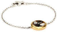 Elizabeth and James Horseshoes and Clovers 23k Gold-Plated and Rhodium Clover Identification Bracelet Elizabeth and James Horseshoes and Clovers 23k Gold-Plated and Rhodium Clover Identification Bracelet