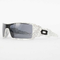 Oakley Oil Rig in White w/Text / Grey Sunglasses (03-461) Oakley Oil Rig in White w/Text / Grey Sunglasses (03-461)
