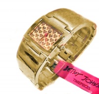 BETSEY JOHNSON BJ00042-02 Gold Tone Hearts Women's Bangle Stainless Steel Bracelet Watch BETSEY JOHNSON BJ00042-02 Gold Tone Hearts Women's Bangle Stainless Steel Bracelet Watch