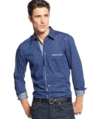Every one needs a change of pattern. This long-sleeved shirt from Hugo Boss gives your style something to say. Every one needs a change of pattern. This long-sleeved shirt from Hugo Boss gives your style something to say.