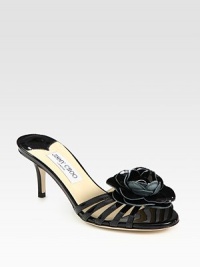 EXCLUSIVELY AT SAKS. Strappy patent leather look with a kitten heel and oversized flower embellishment. Self-covered heel, 3 (75mm)Patent leather upperLeather lining and solePadded insoleMade in ItalyOUR FIT MODEL RECOMMENDS ordering one half size up as this style runs small. EXCLUSIVELY AT SAKS. Strappy patent leather look with a kitten heel and oversized flower embellishment. Self-covered heel, 3 (75mm)Patent leather upperLeather lining and solePadded insoleMade in ItalyOUR FIT MODEL RECOMMENDS ordering one half size up as this style runs small.